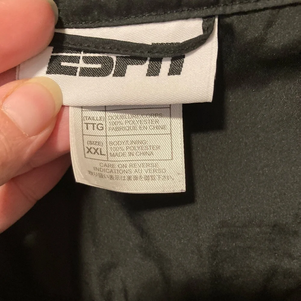ESPN sports center 1/4 zip pullover windbreaker with side zips men’s size XXL